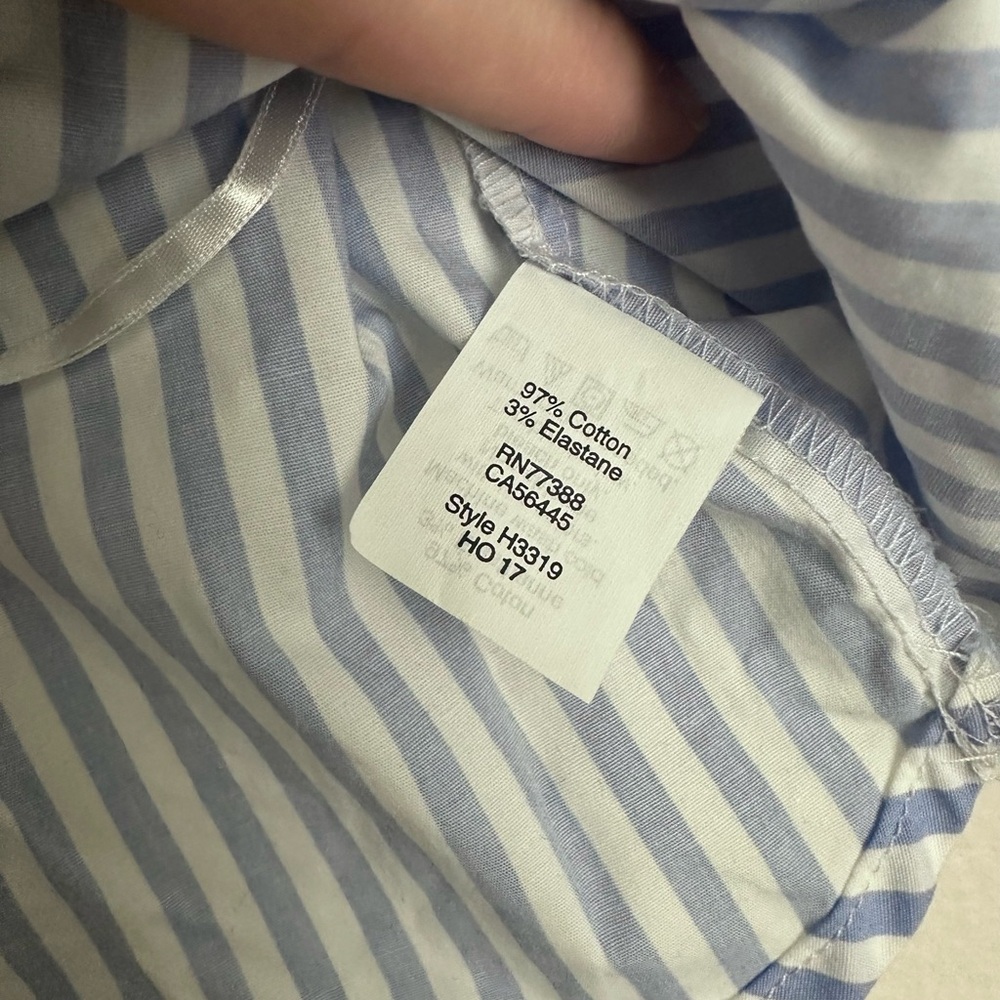 J Crew Blue and White Striped Off-Shoulder Blouse - Picture 4 of 4